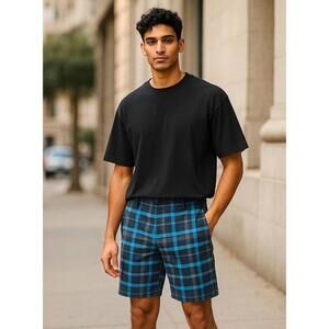 Nike Men’s Golf Dry Fit Men Blue Plaid Size 36